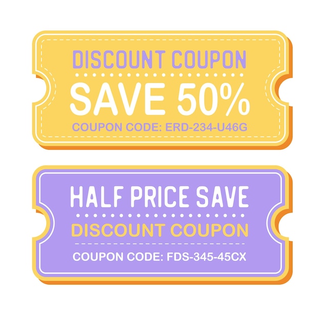 Vieux coupon de vente de papier vintage Vector avec code