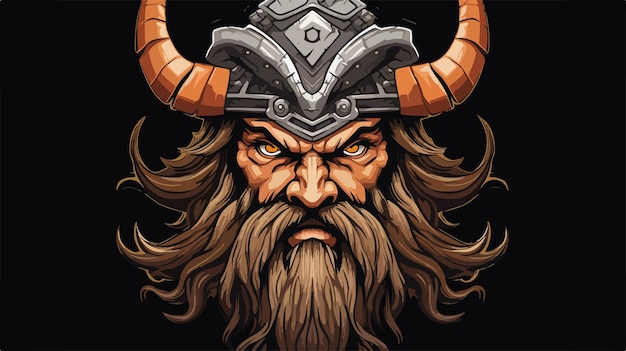 Viking barbu avec un portrait de visage formidable