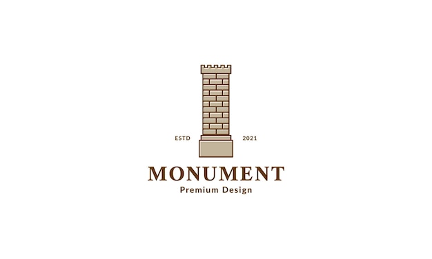 Vintage château monument logo vecteur symbole icône design illustration graphique