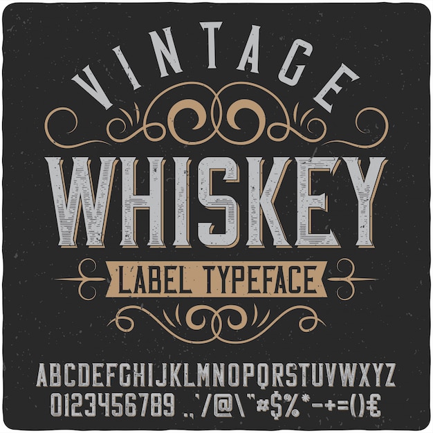 Vintage Whiskey label fonte