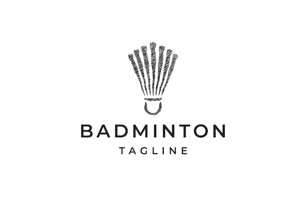 Volant badminton logo icône modèle de conception illustration vectorielle plane