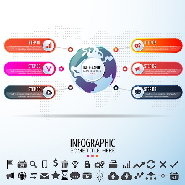 World Map Infographics Design