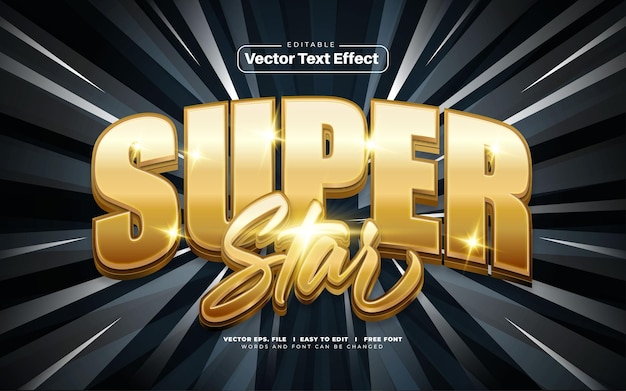 3D-Gold-Super-Stern-Vektor-Text-Effekt