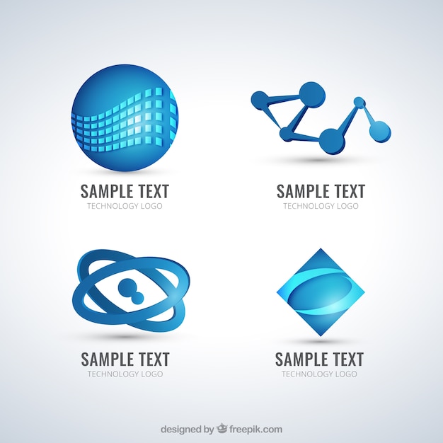 Kostenlose Vektor abstrakte technologischen logos