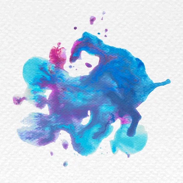 Abstrakter blauer und rosa Aquarellspritzenvektor