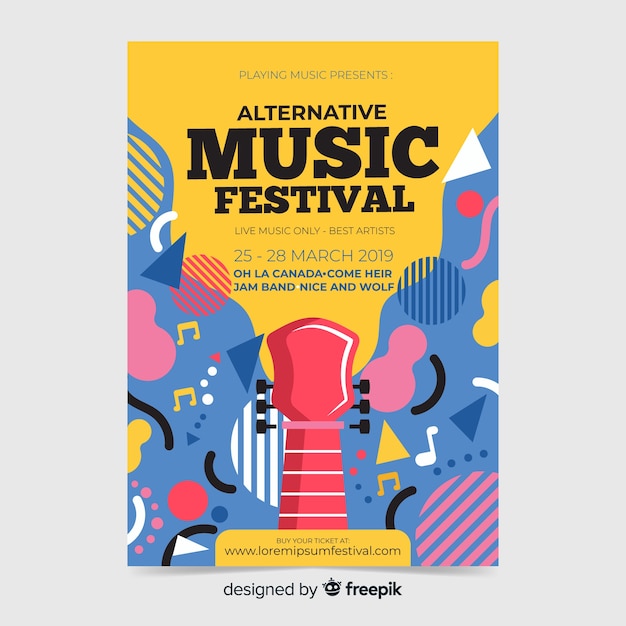 Kostenlose Vektor abstraktes musikfestivalplakat