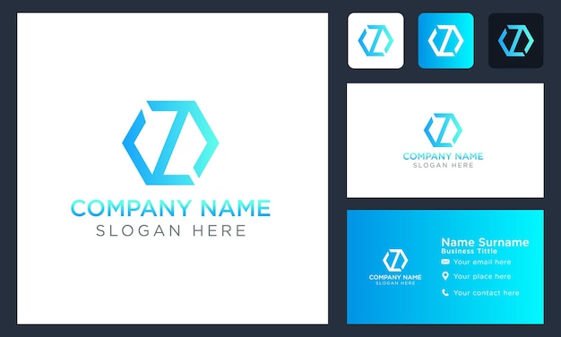 Kostenloser Vektor anfängliches hexagon z blau modernes logo-design logo-vorlage vektor-illustration isoliertes design und business-branding