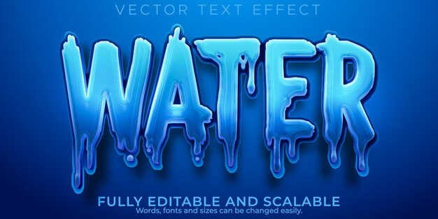 Aqua-Wasser-Texteffekt, bearbeitbarer blauer und flüssiger Textstil