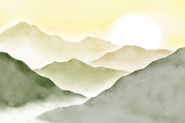 Aquarell Berge Hintergrund