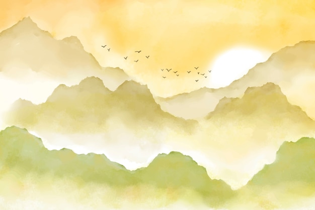 Aquarell Berge Hintergrund