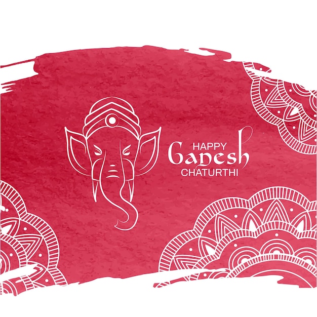 Kostenloser Vektor aquarell ganesh chaturthi design