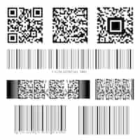 Kostenloser Vektor barcode- und qr-code-sammlung