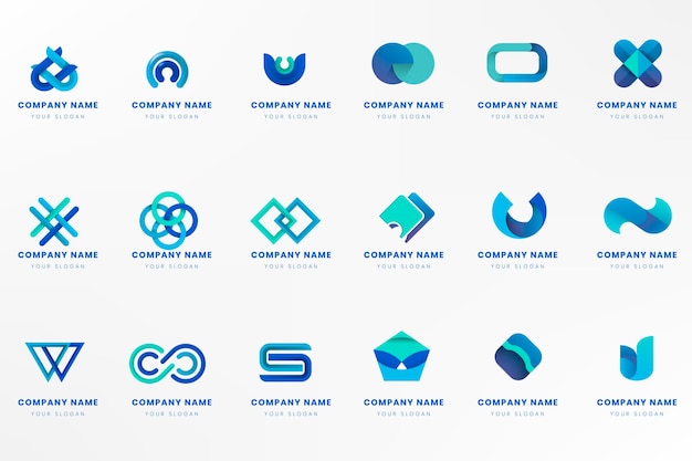 Blaues Logo Branding Design Set