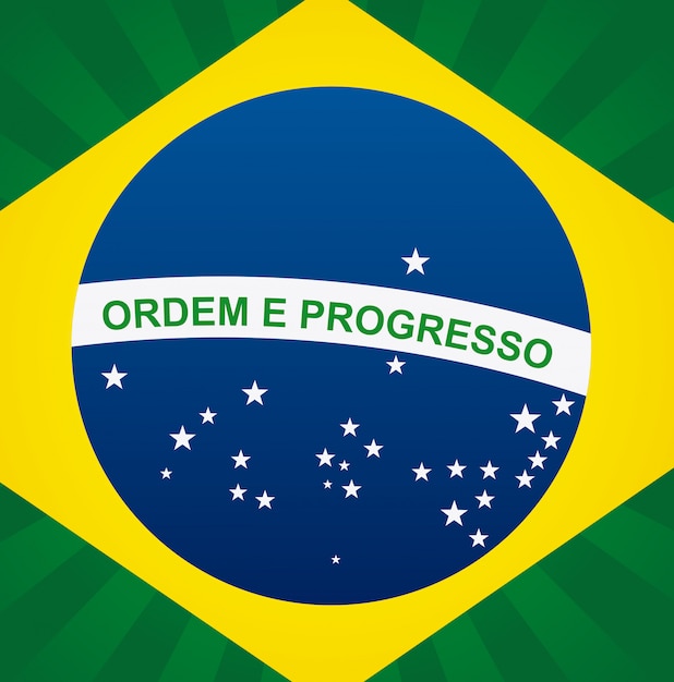 Brasilien Flagge mit Inschrift