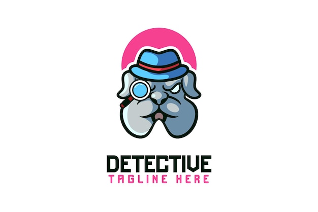 Bulldog Detective Maskottchen Logo