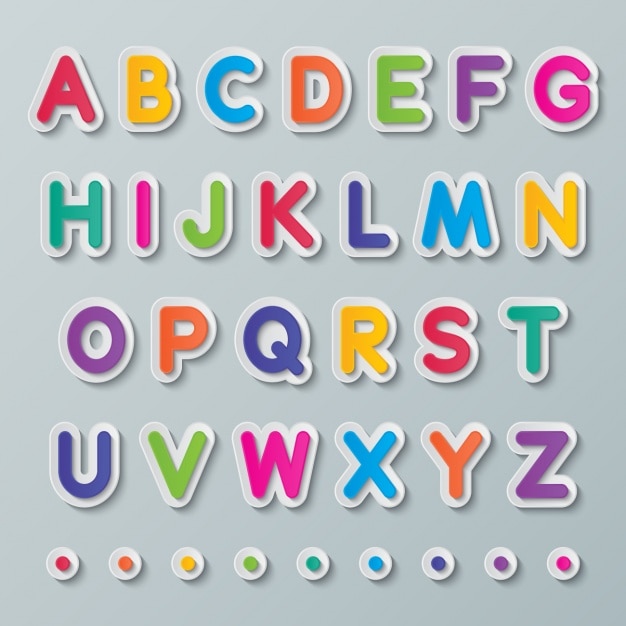 Kostenlose Vektor bunte alphabet