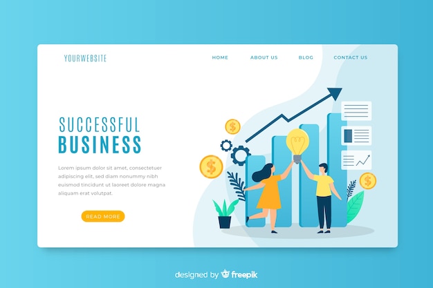 Kostenlose Vektor business landing page vorlage