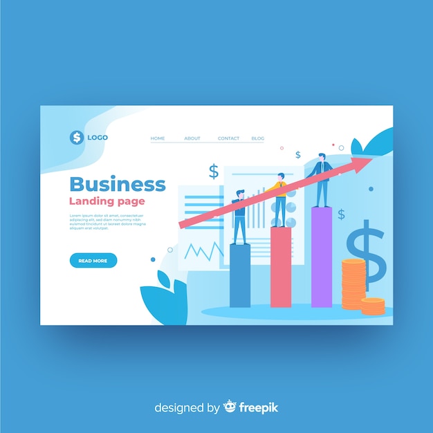 Kostenlose Vektor business landing page