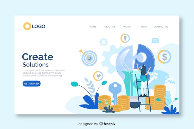 Kostenlose Vektor business landing page