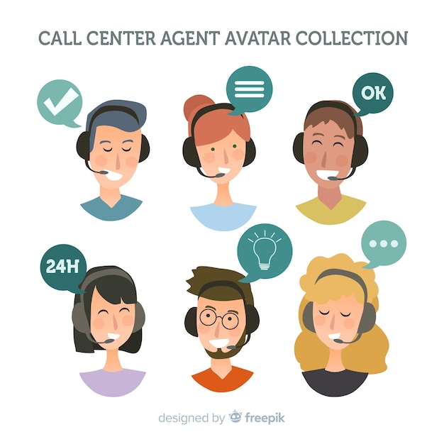 Kostenlose Vektor call-center-avatar-beispiel