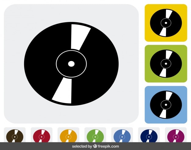 Kostenlose Vektor cd-symbole in verschiedenen farben