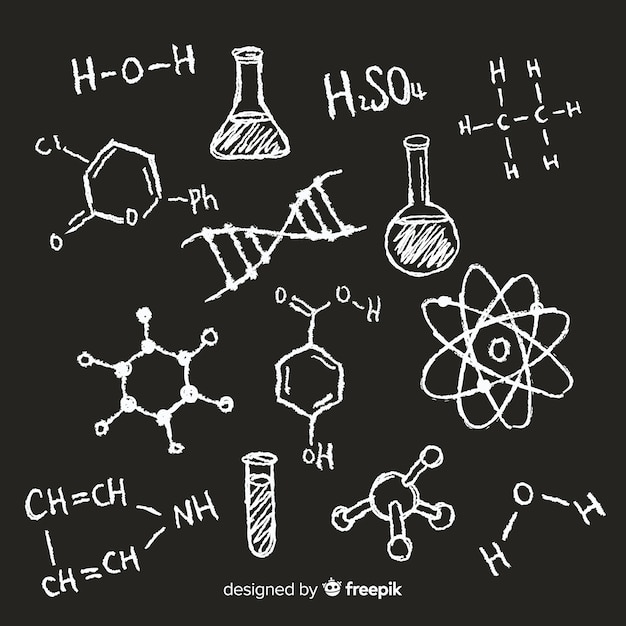 Kostenloser Vektor chemie auf tafel