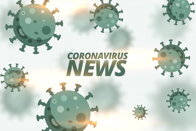 Coronavirus-Nachrichtenhintergrund mit schwebenden Viruszellen