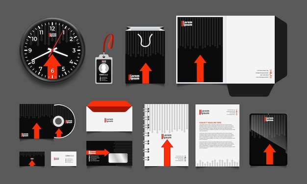 Kostenloser Vektor corporate brand identity mockup-set mit digitalen elementen