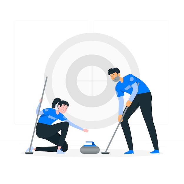 Kostenlose Vektor curling-konzept illustration