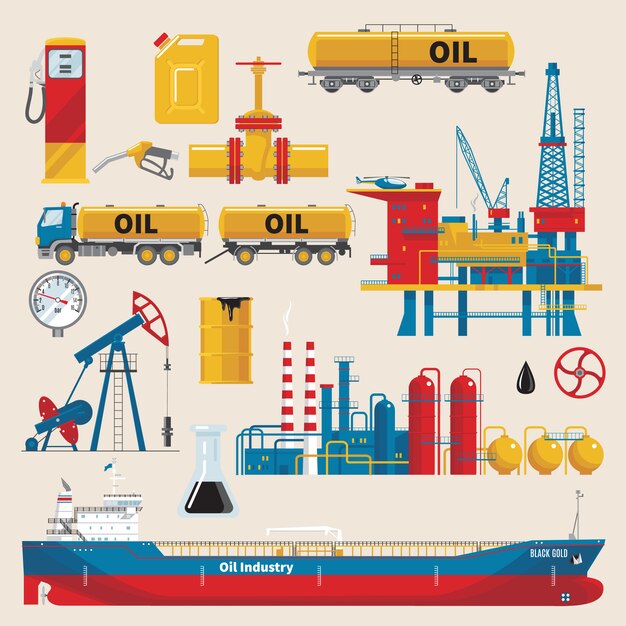 Dekoratives Set für die Ölindustrie