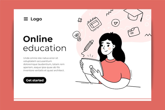 Design der Landingpage für Online-Bildung