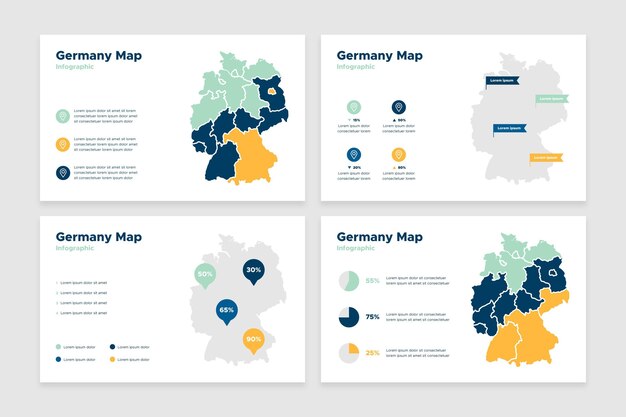 Deutschlandkarte Infografik im flachen Design