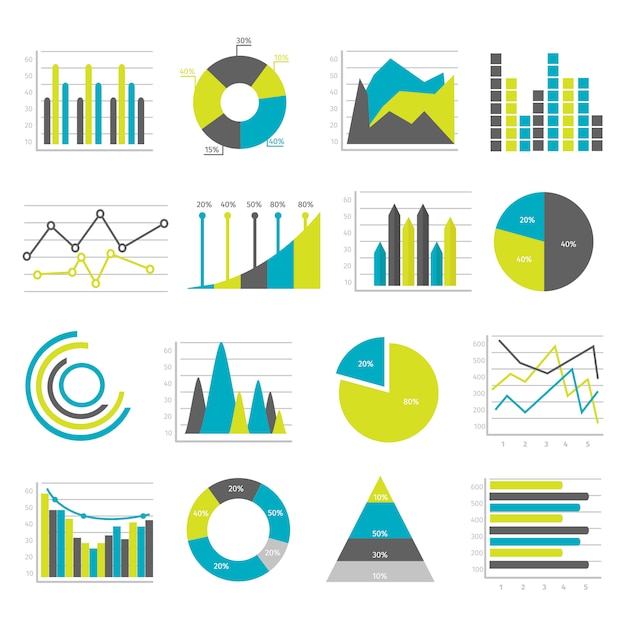 Diagramme Flat Elementss Set