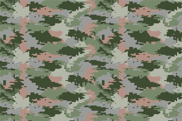 Kostenlose Vektor digitales camo-muster im flachen design