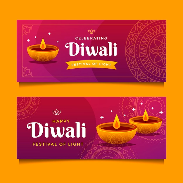 Kostenloser Vektor diwali banner vorlage