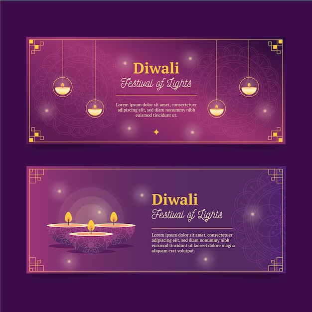 Kostenloser Vektor diwali banner