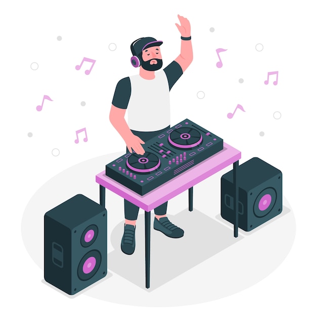 DJ-Mann-Konzeptillustration