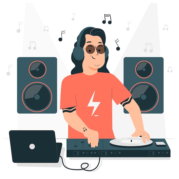 DJ-Mann-Konzeptillustration