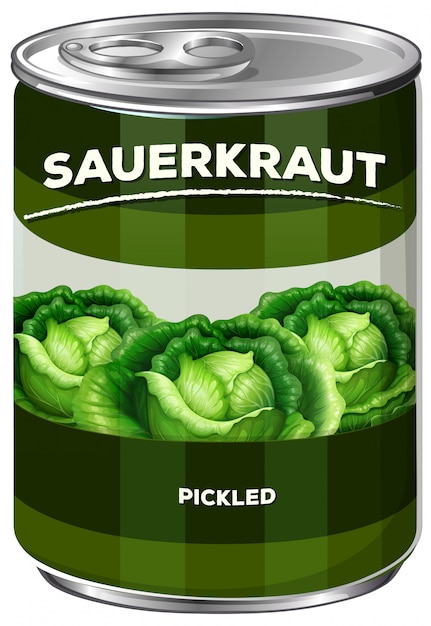 Kostenlose Vektor dose eingelegtes sauerkraut