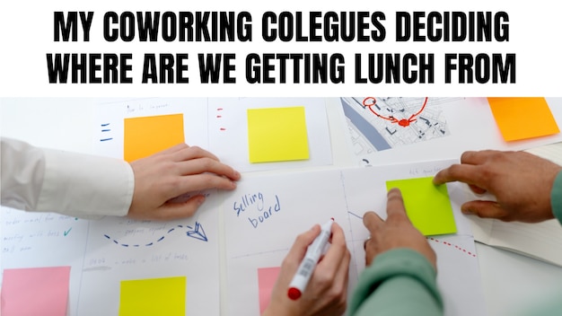 Einfaches kreatives Coworking-Meme