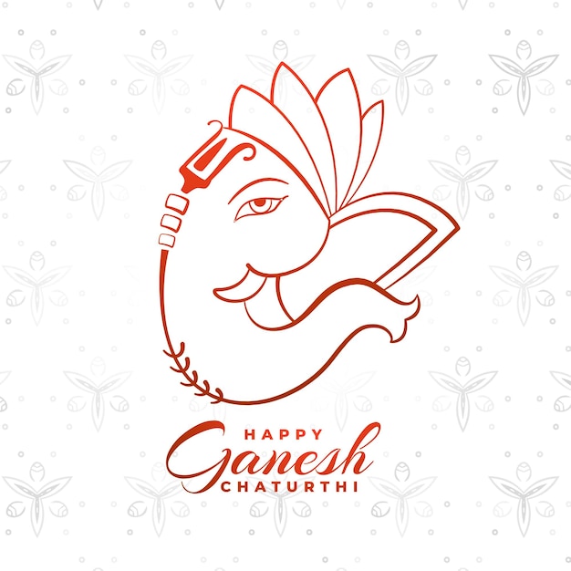 Kostenloser Vektor elegantes hintergrunddesign für das happy ganesh chaturthi-ereignis