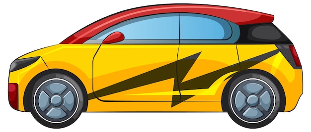 Kostenlose Vektor elektrofahrzeug mit dynamischer blitzkonstruktion