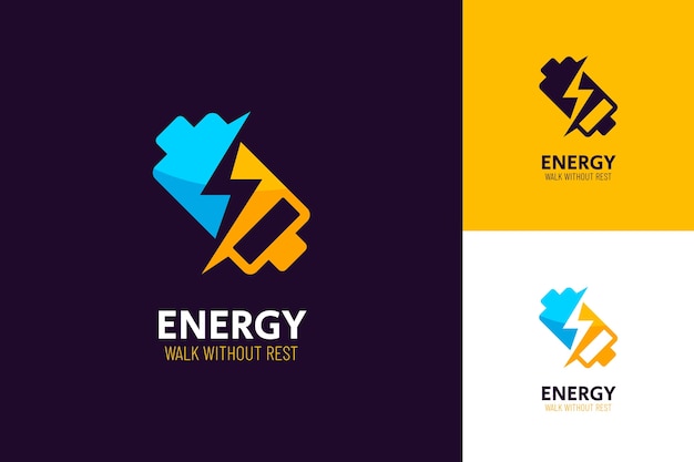 Kostenloser Vektor energie-logo-vorlage mit flachem design