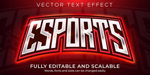 Esport-Texteffekt, editierbarer Gamer und Neon-Textstil