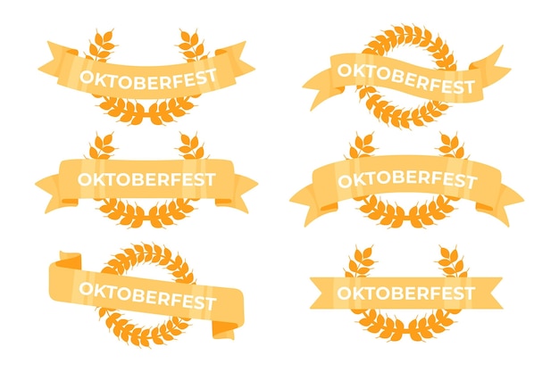 Flache Design Oktoberfest Bänder Sammlung