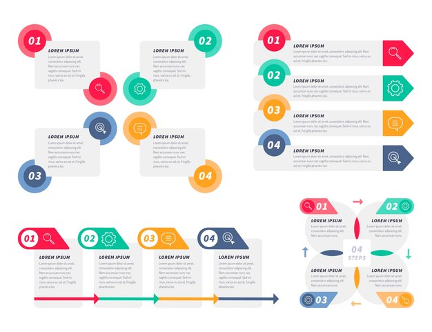 Flache Infografik-Elemente-Sammlung