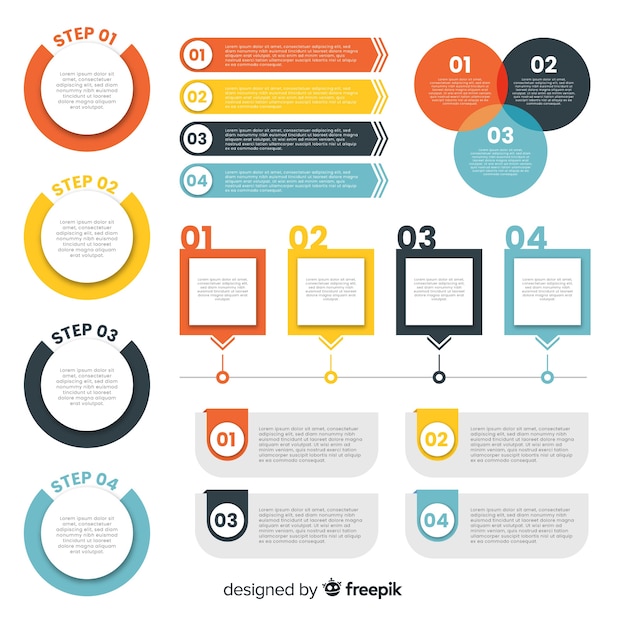 Kostenloser Vektor flache infographik elemente