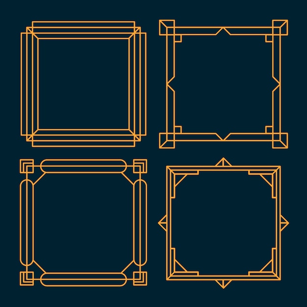 Kostenloser Vektor flacher art-deco-rahmen