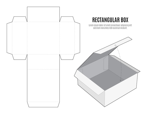 Flaches Design der gestanzten Box-Vorlage