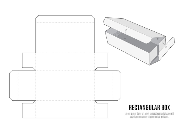 Kostenloser Vektor flaches design der gestanzten box-vorlage